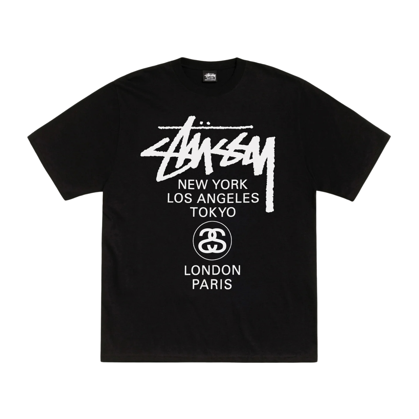 Camiseta Stussy World Locations Preta