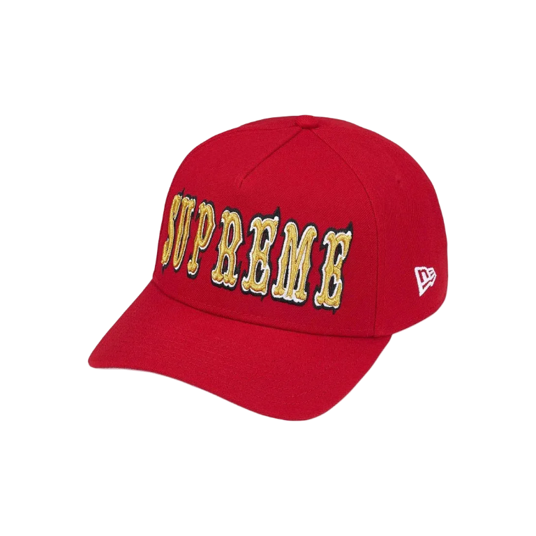 Boné Supreme Gothic Outline Adjustable New Era Vermelho