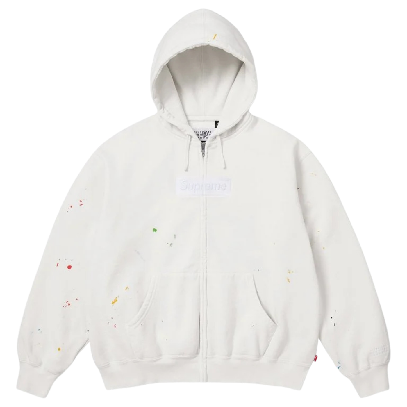 Moletom Zip Up Supreme x MM6 Maison Margiela Box Logo Branco