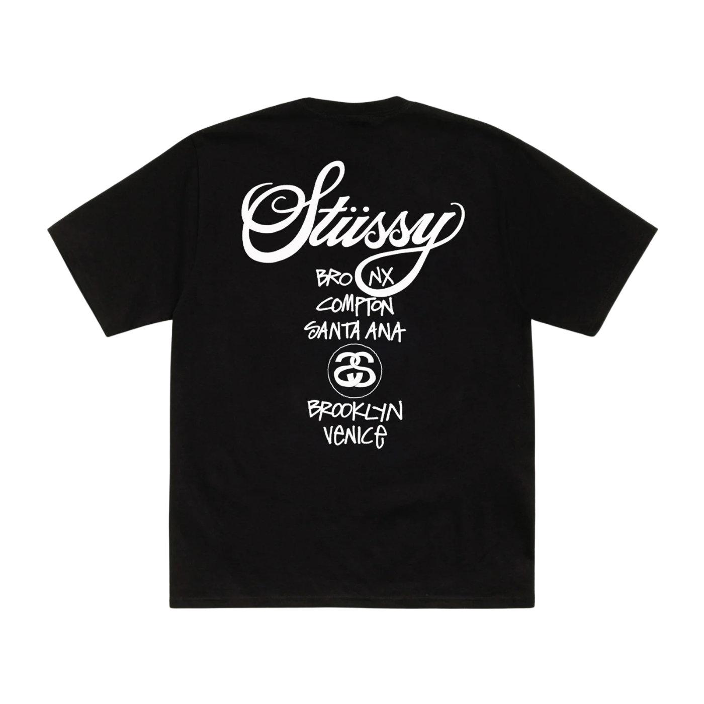 Camiseta Stussy World Locations Preta