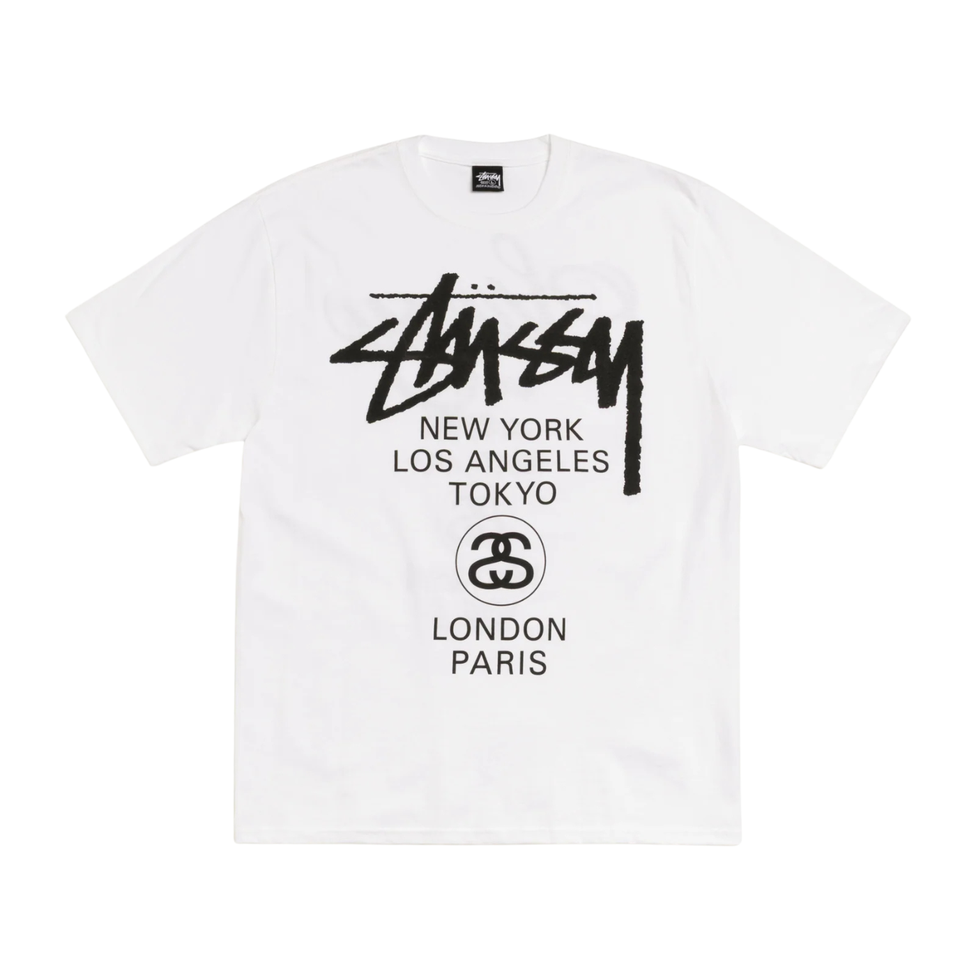Camiseta Stussy World Locations Branca