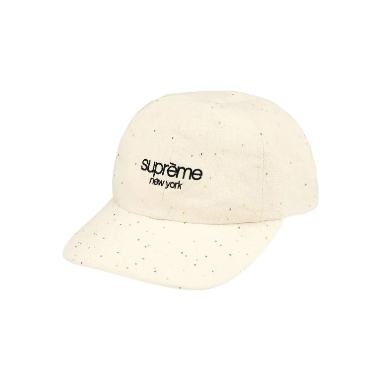 Boné Supreme Sequin Denim Classic Branco